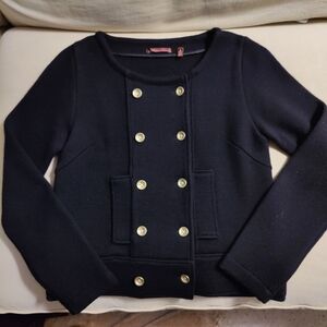 525 america double breast cardigan jacket in dark navy blue, Size S